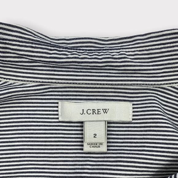 J.Crew Striped Half Button Down Boyfriend Popover Shirt Size 2 - Picture 3 of 5